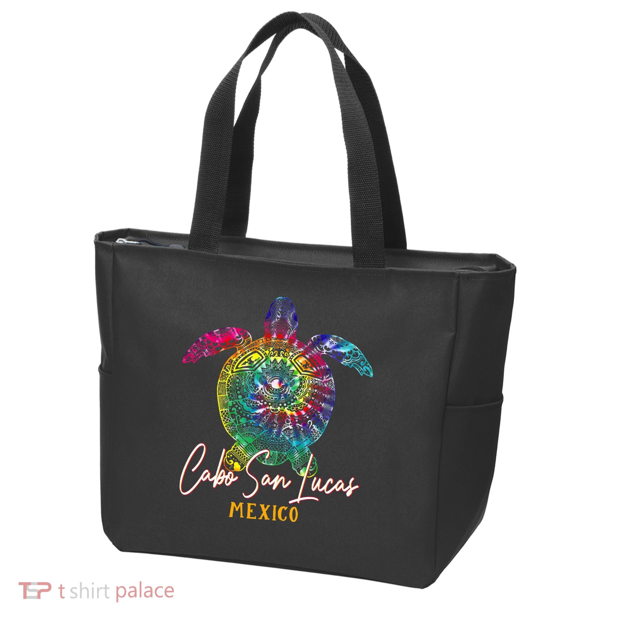 Cabo San Lucas Tie Dye Sea Turtle Vacation Tote Bag