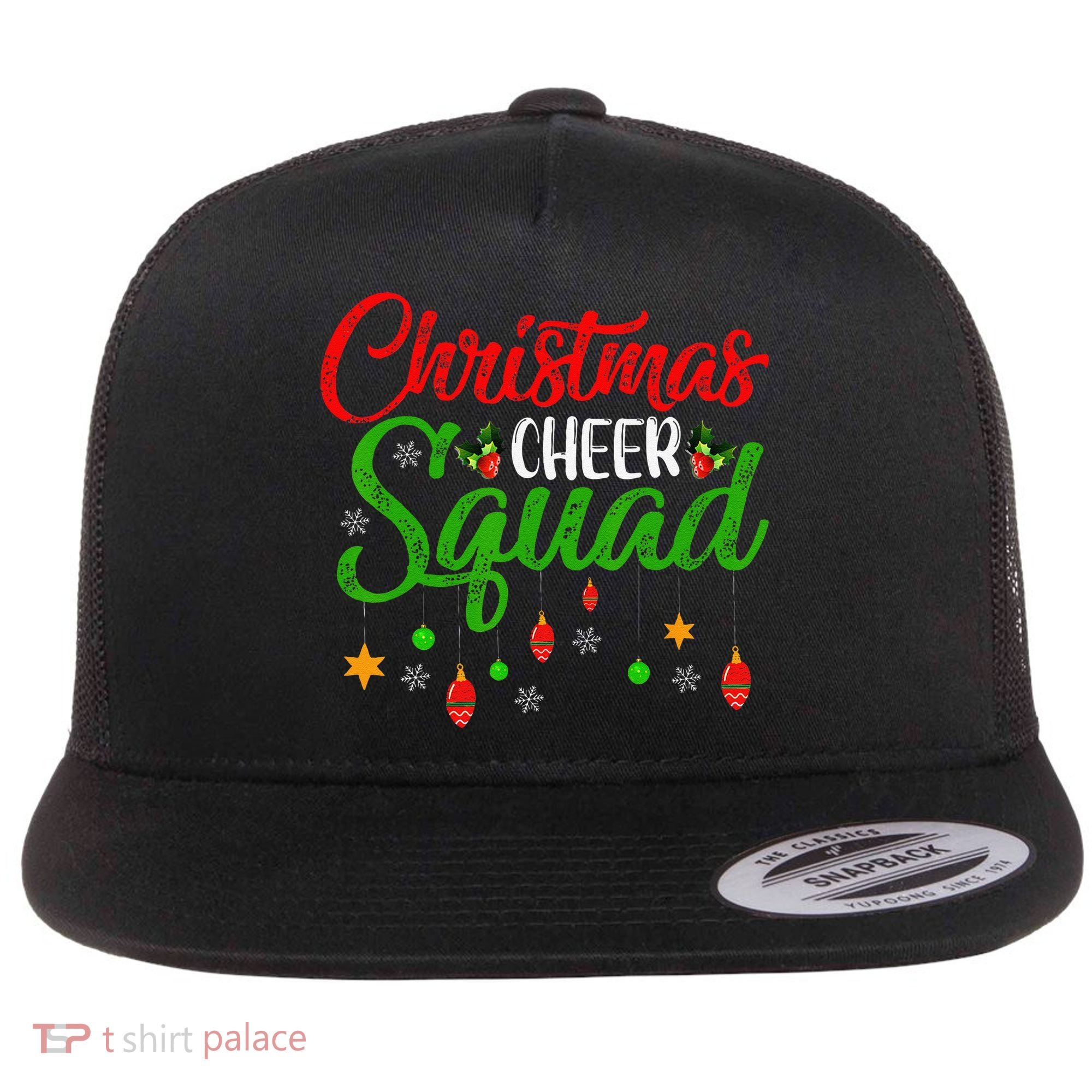 Cheerleading Sports Lover Christmas Cheer Squad Flat Bill Trucker Hat
