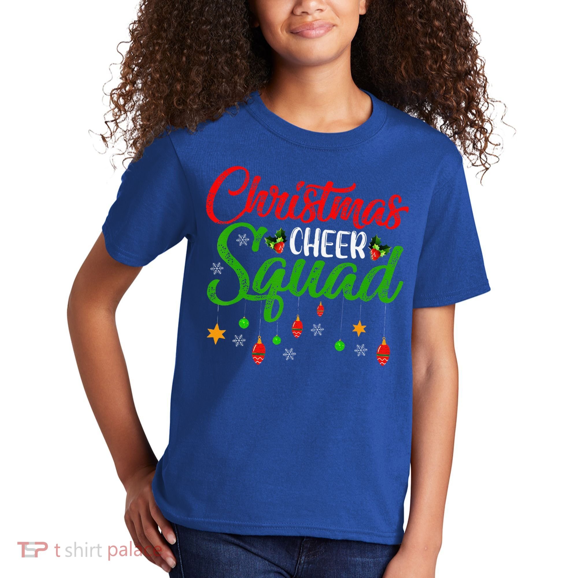 Cheerleading Sports Lover Christmas Cheer Squad Kids T-Shirt