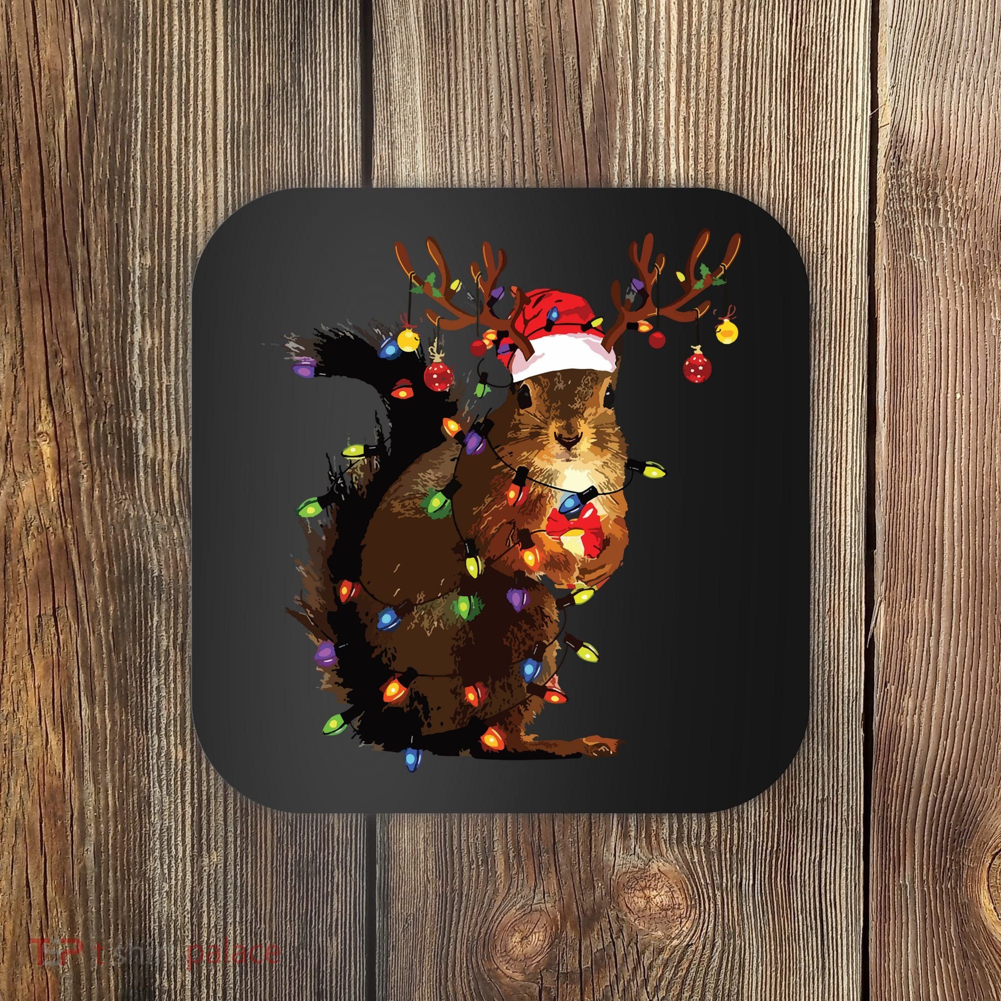 Christmas Squirrel Lights Coaster