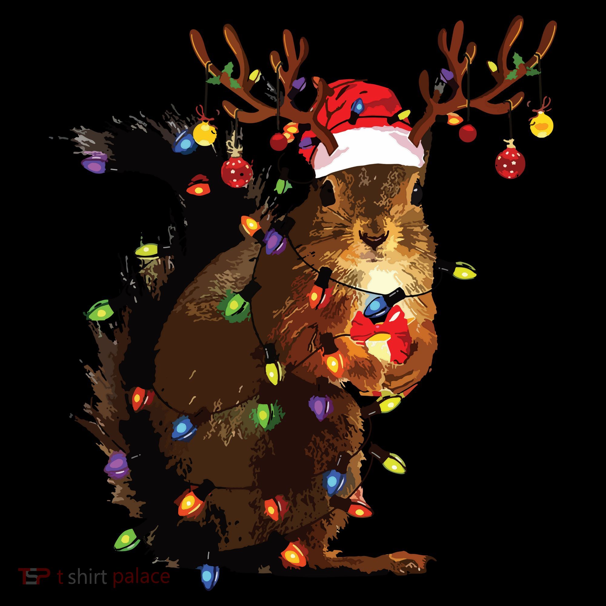 Christmas Squirrel Lights Tote Bag