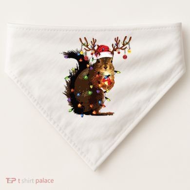 Christmas Squirrel Lights USA-Made Doggie Bandana