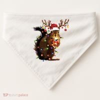 Christmas Squirrel Lights USA-Made Doggie Bandana thumb 0
