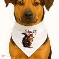 Christmas Squirrel Lights USA-Made Doggie Bandana thumb 1