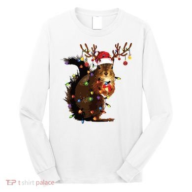 Christmas Squirrel Lights Long Sleeve Shirt