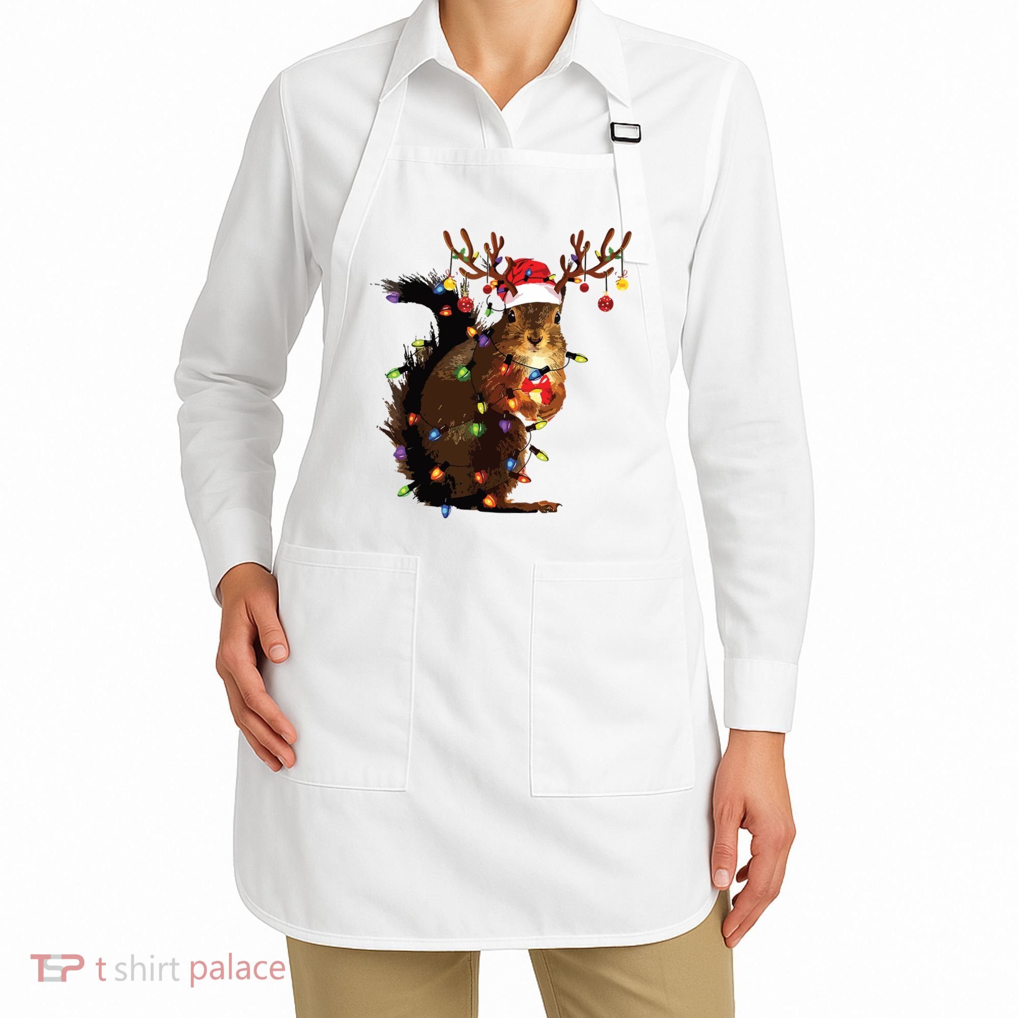 Christmas Squirrel Lights Apron
