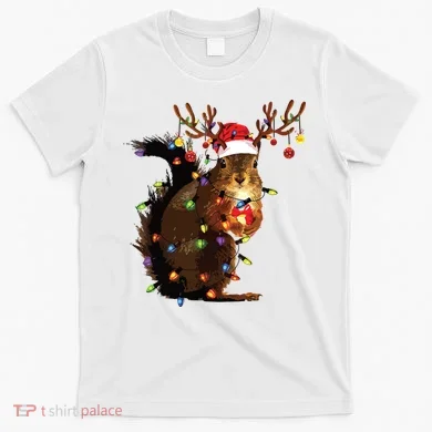 Christmas Squirrel Lights T-Shirt