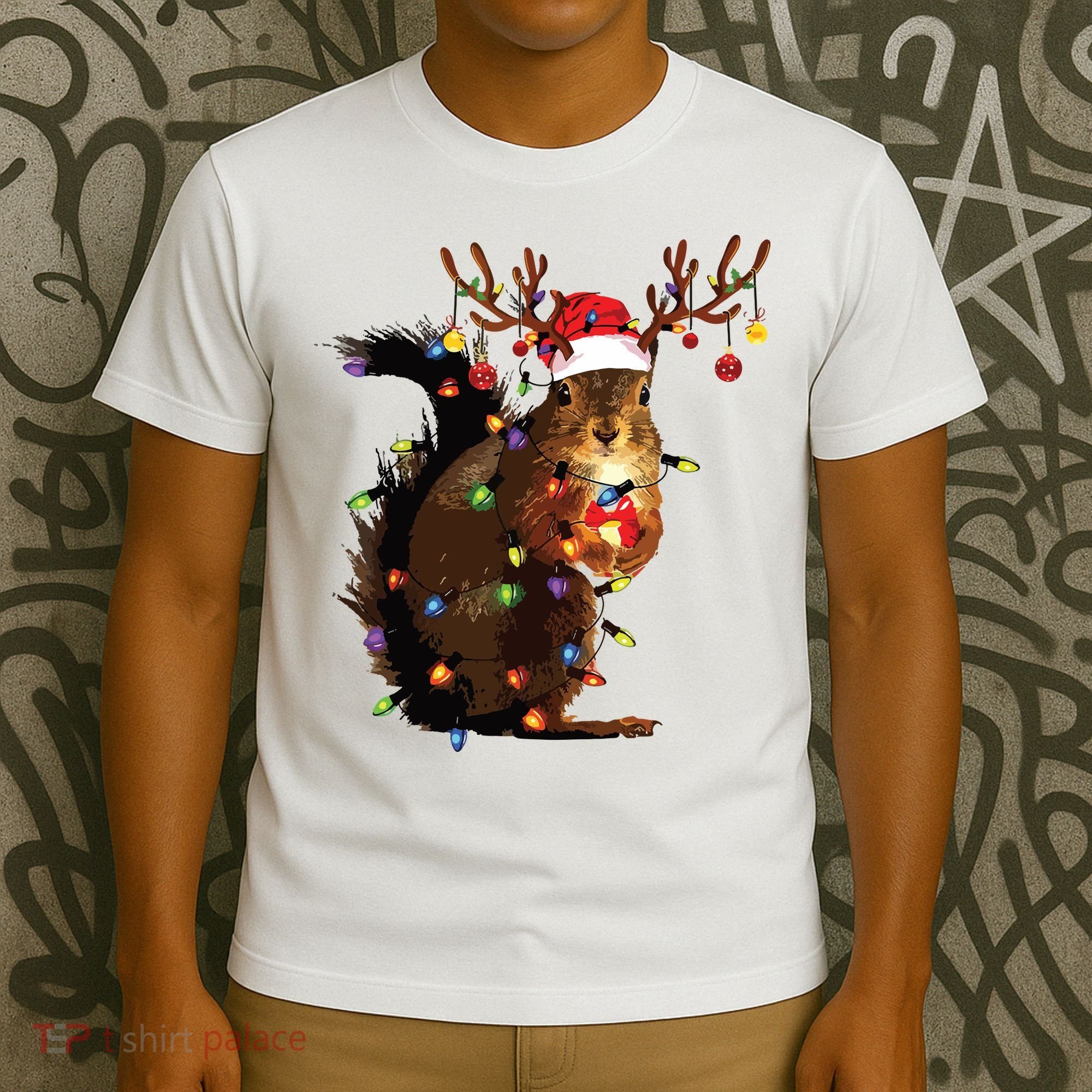 Christmas Squirrel Lights T-Shirt