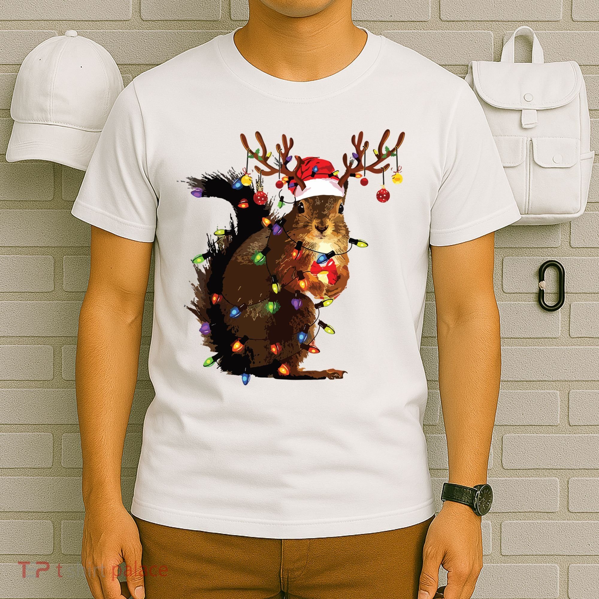 Christmas Squirrel Lights T-Shirt