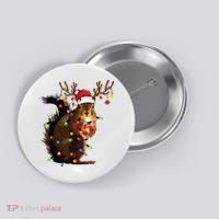Christmas Squirrel Lights Button thumb 0
