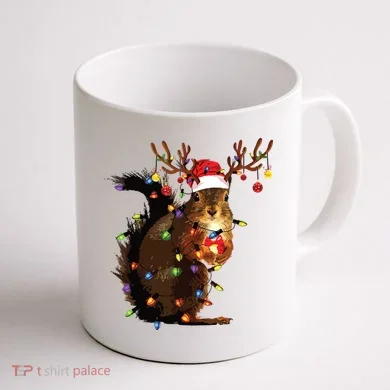 Christmas Squirrel Lights Coffee Mug back