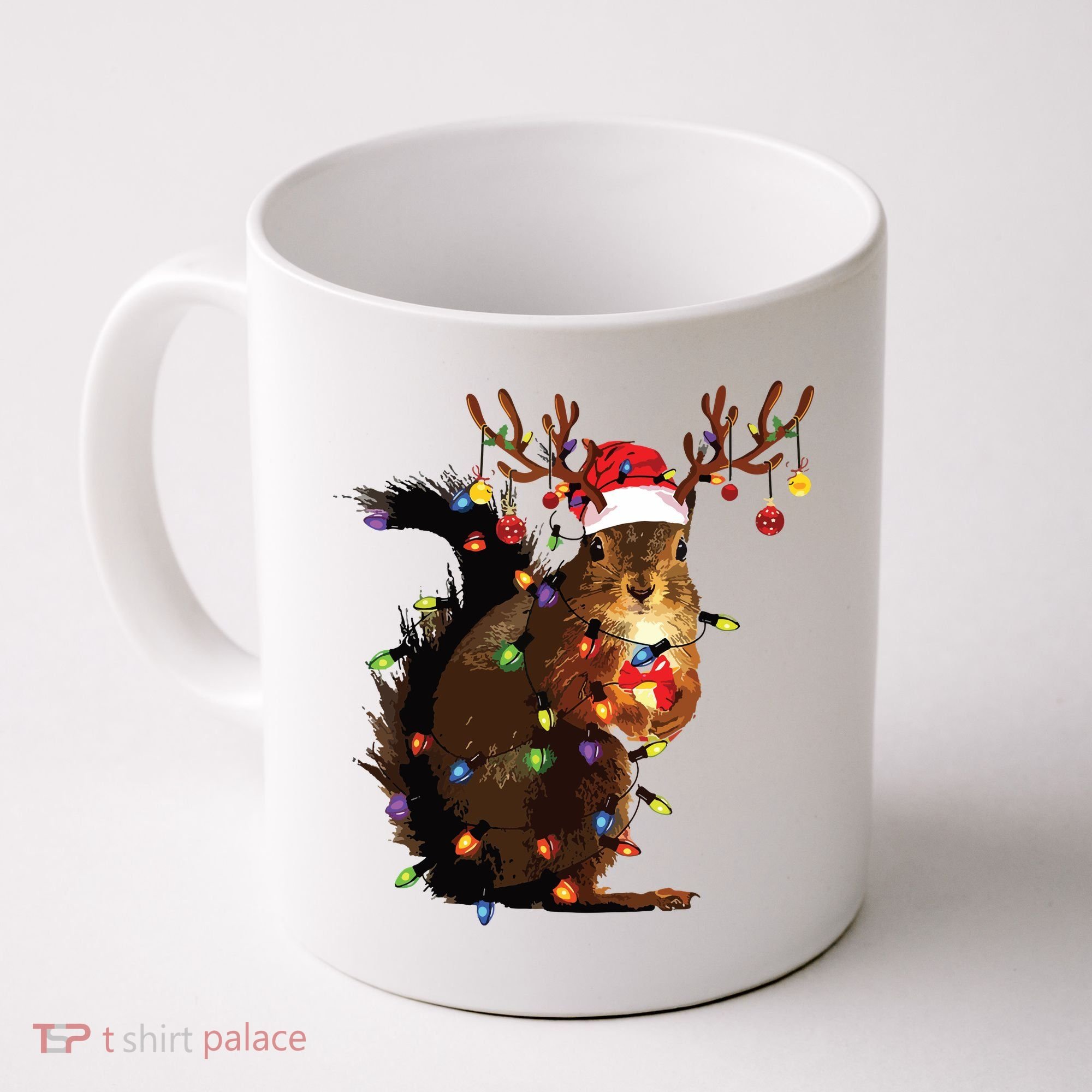 Christmas Squirrel Lights Coffee Mug