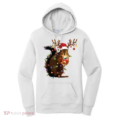Christmas Squirrel Lights Women's Hoodie