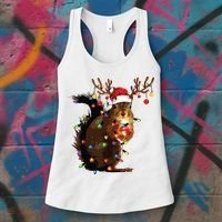 Christmas Squirrel Lights Women's Tank Top thumb 3