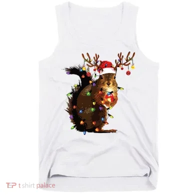 Christmas Squirrel Lights Tank Top