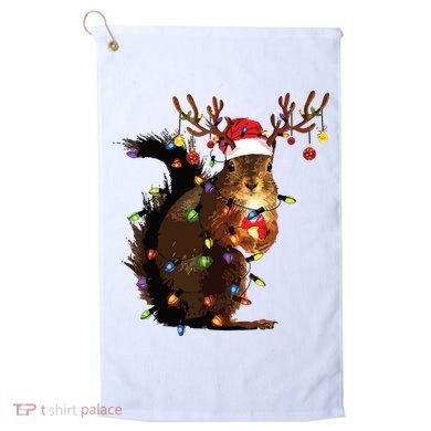 Christmas Squirrel Lights Golf Towel