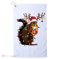 Christmas Squirrel Lights Golf Towel thumb 0