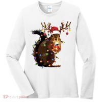 Christmas Squirrel Lights Women's Long Sleeve Shirt thumb 0