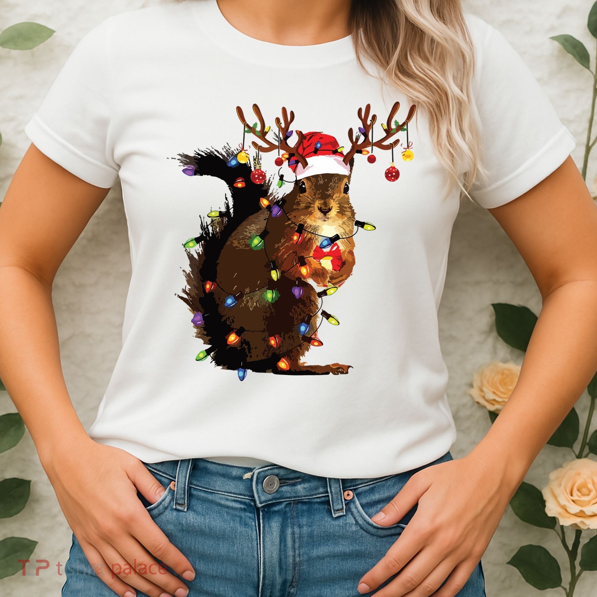 Christmas Squirrel Lights Women's T-Shirt