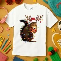 Christmas Squirrel Lights Kids T-Shirt thumb 3