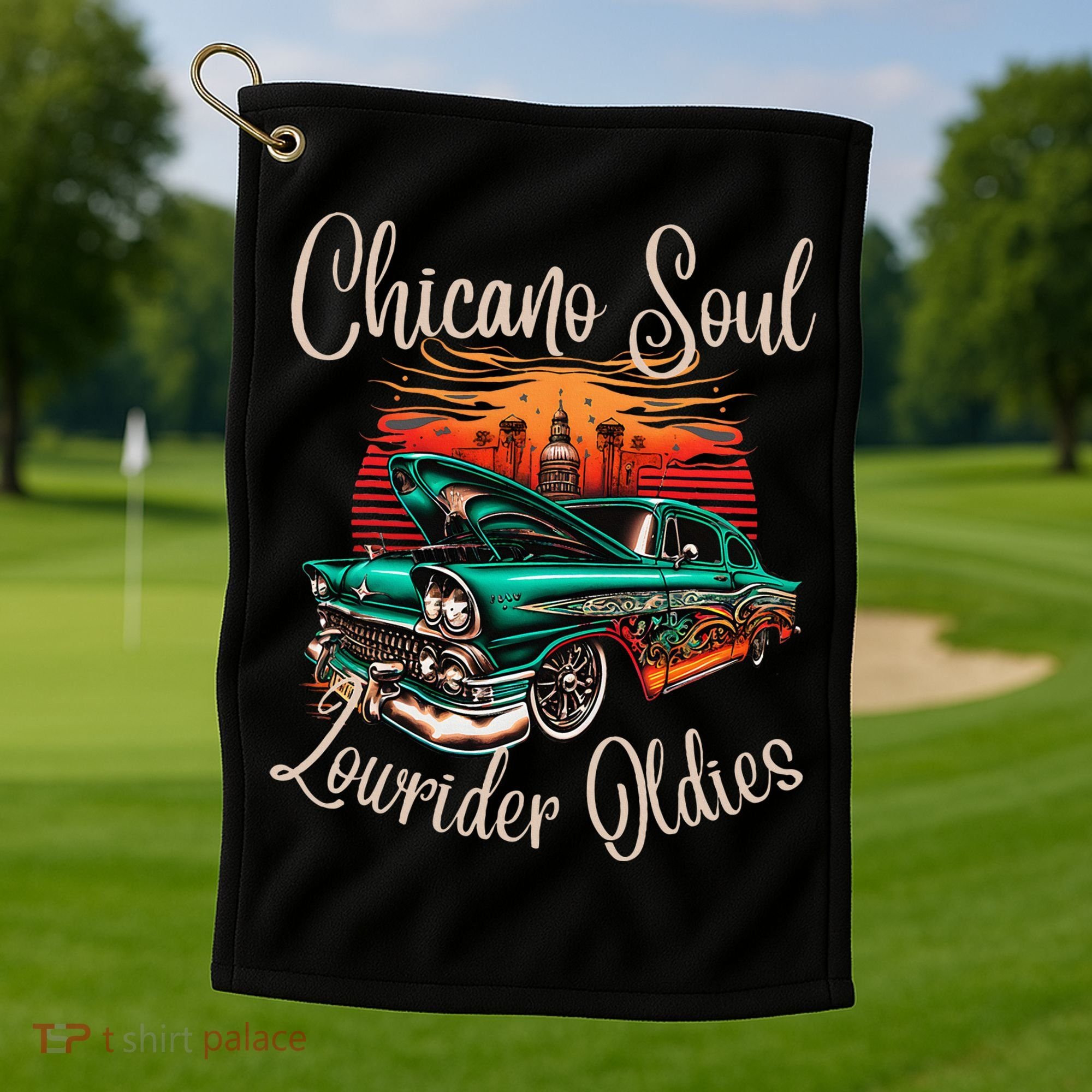 Chicano Soul Lowrider Oldies Car Clothing Low Slow Cholo Golf Towel