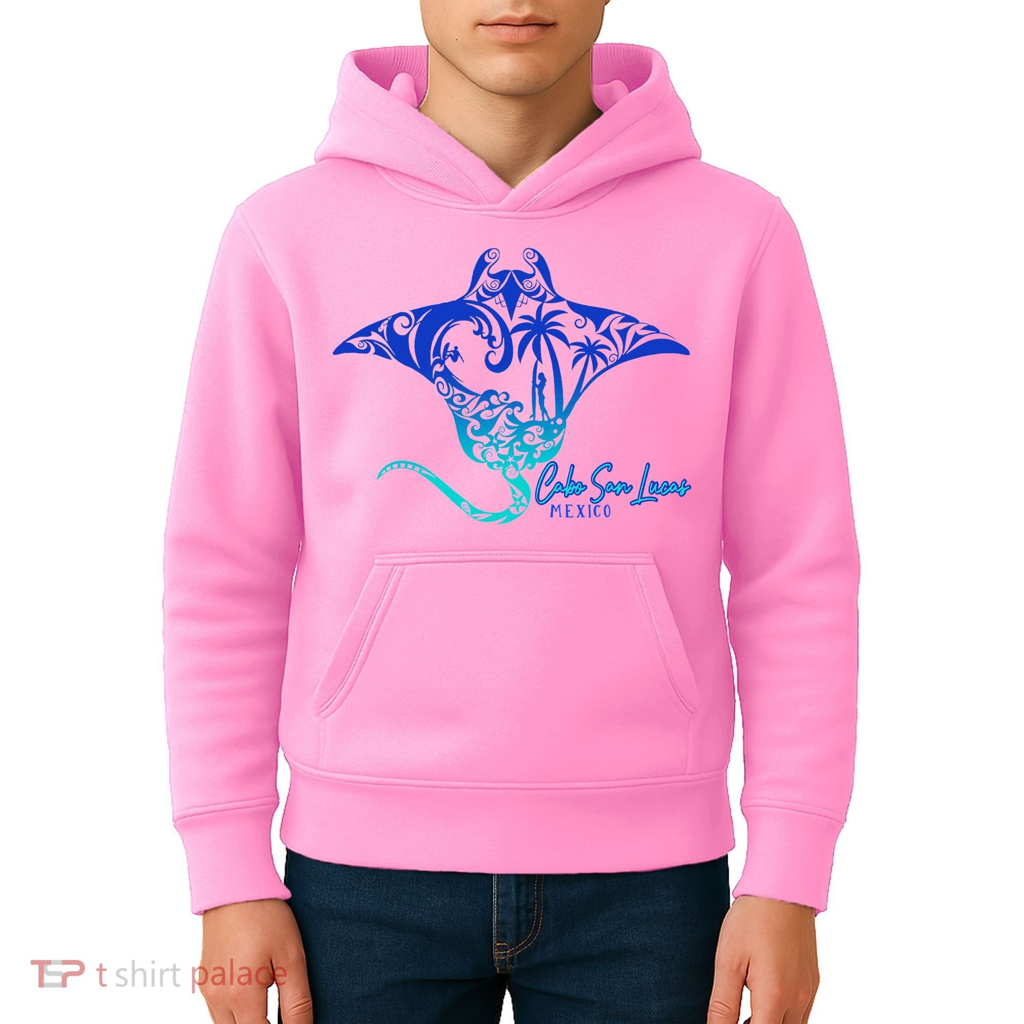 Cabo San Lucas Sea Stingray Mexico Matching Family Kids Hoodie