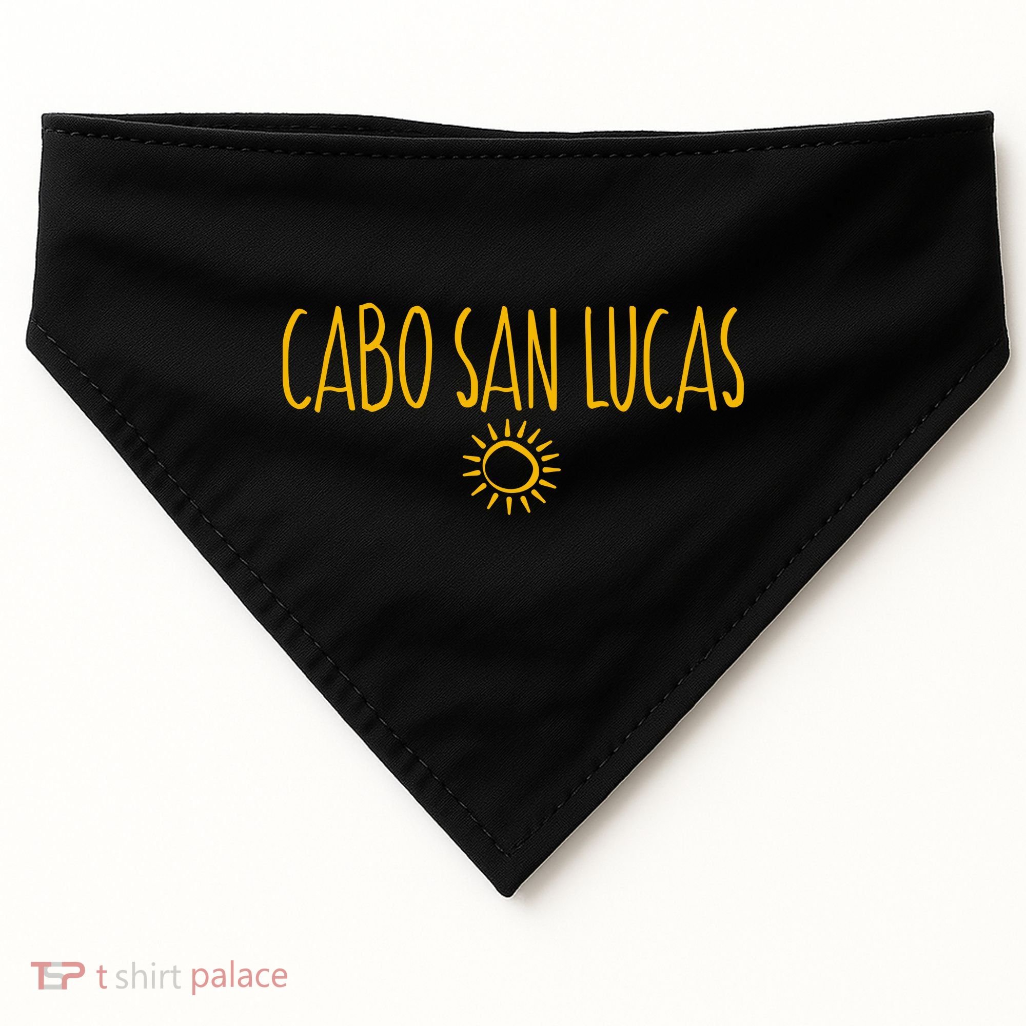 Cabo San Lucas Mexico Sun Drawing Amber USA-Made Doggie Bandana