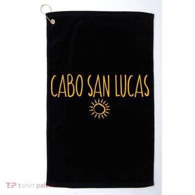 Cabo San Lucas Mexico Sun Drawing Amber Golf Towel
