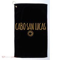 Cabo San Lucas Mexico Sun Drawing Amber Golf Towel thumb 0