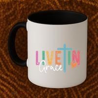 Christian Saying Live In Grace Jesus God Faith Bible Coffee Mug thumb 2