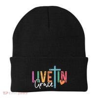 Christian Saying Live In Grace Jesus God Faith Bible Beanie thumb 0