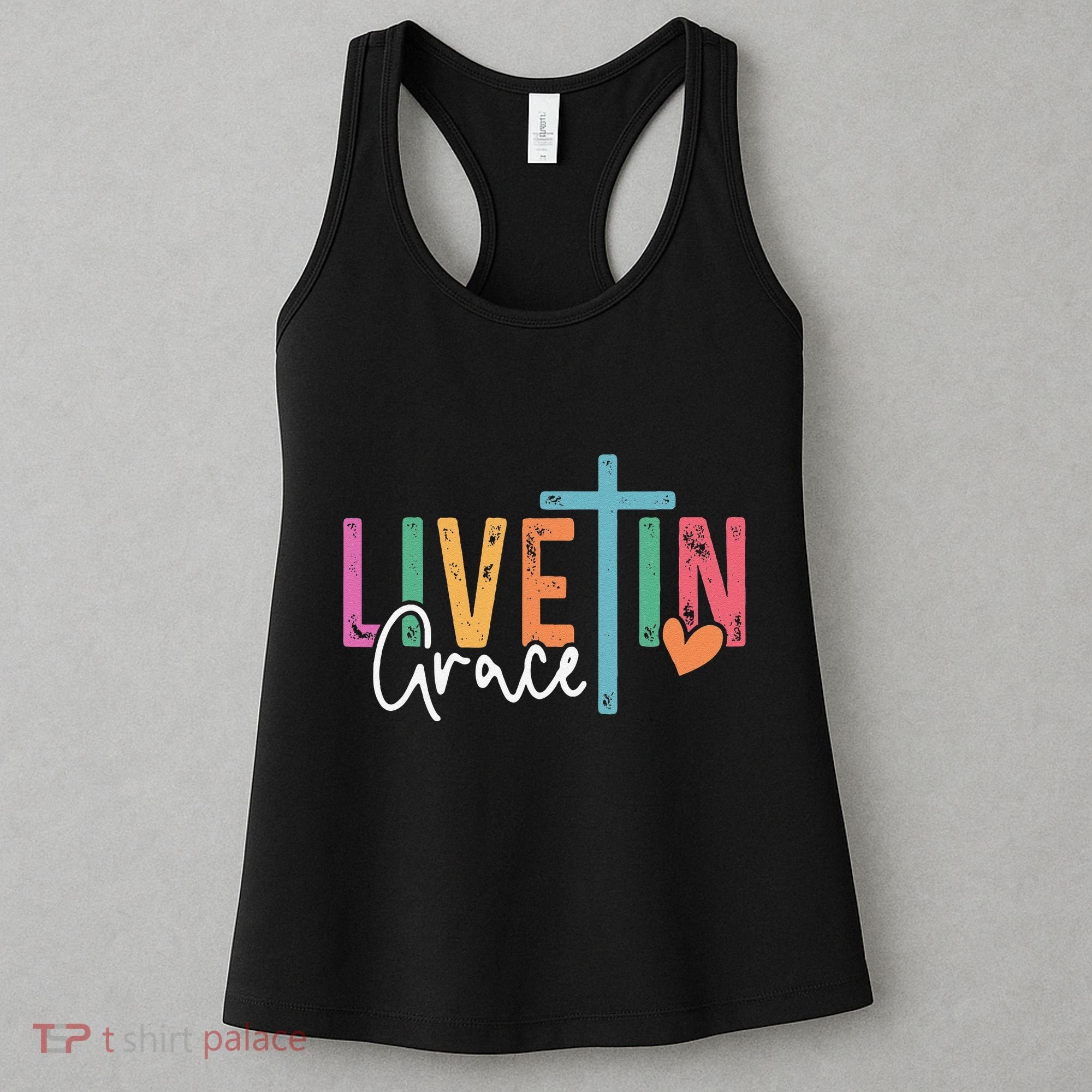Christian Saying Live In Grace Jesus God Faith Bible Women's Tank Top