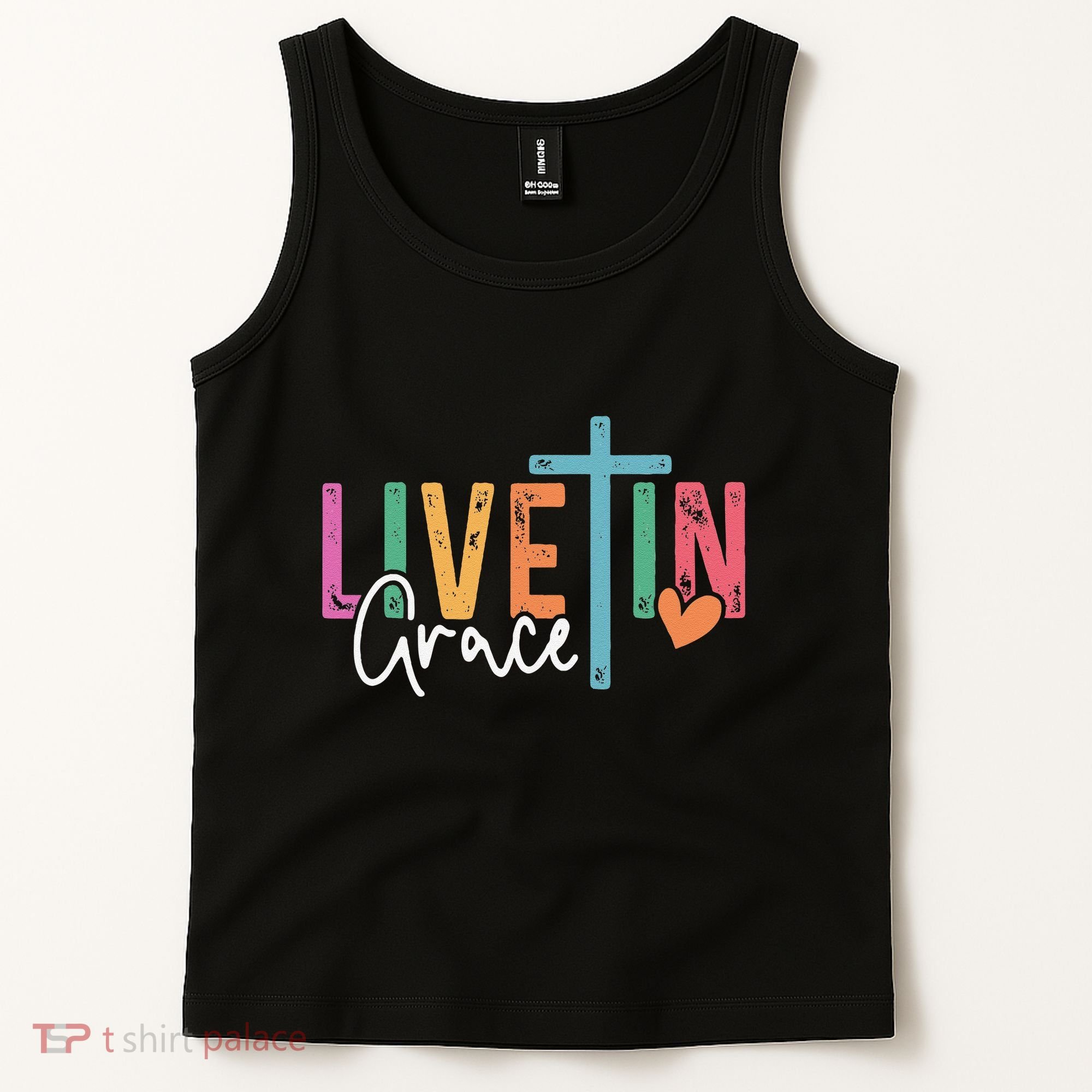 Christian Saying Live In Grace Jesus God Faith Bible Tank Top