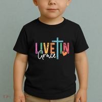 Christian Saying Live In Grace Jesus God Faith Bible Toddler T-Shirt thumb 2