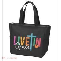Christian Saying Live In Grace Jesus God Faith Bible Tote Bag thumb 3