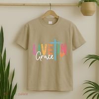 Christian Saying Live In Grace Jesus God Faith Bible T-Shirt thumb 2