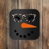 Cute Snowman Leopard Face Lady Coaster thumb 0