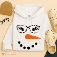 Cute Snowman Leopard Face Lady Hoodie thumb 4