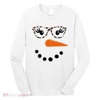 Cute Snowman Leopard Face Lady Long Sleeve Shirt thumb 0