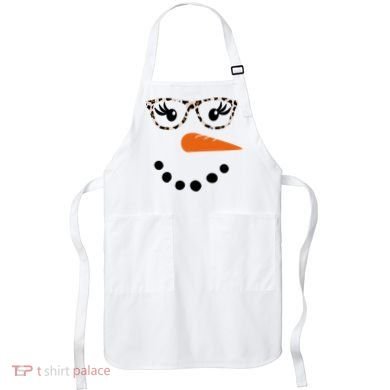 Cute Snowman Leopard Face Lady Apron