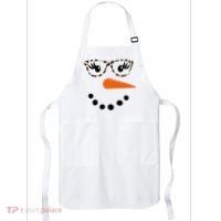 Cute Snowman Leopard Face Lady Apron thumb 0