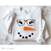 Cute Snowman Leopard Face Lady Sweatshirt thumb 2