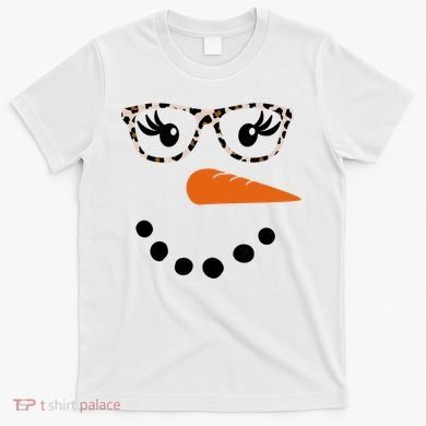 Cute Snowman Leopard Face Lady T-Shirt