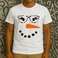Cute Snowman Leopard Face Lady T-Shirt thumb 3