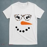 Cute Snowman Leopard Face Lady T-Shirt thumb 5