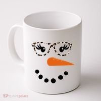 Cute Snowman Leopard Face Lady Coffee Mug thumb 0