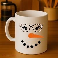 Cute Snowman Leopard Face Lady Coffee Mug thumb 4