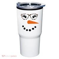 Cute Snowman Leopard Face Lady Tumbler thumb 0