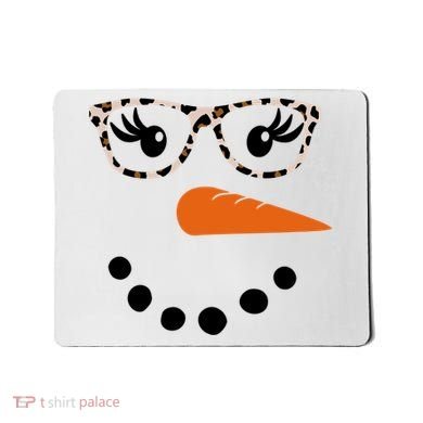 Cute Snowman Leopard Face Lady Mousepad