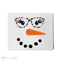 Cute Snowman Leopard Face Lady Mousepad thumb 0